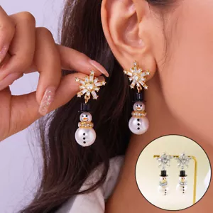 snowman earrings snowflake fashion jewelry FAST Free Shipping - Picture 1 of 12