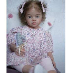 Muñeca bebé renacida con acabado realista de 32 pulgadas cabello enraizado niña juguete hecho a mano - Imagen 1 de 4