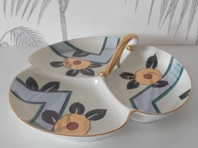 Bandeja vintage, Meito China, porcelana, pintada a mano, hecha en Japón, alrededor de los años 30 Foto 1 de 4
