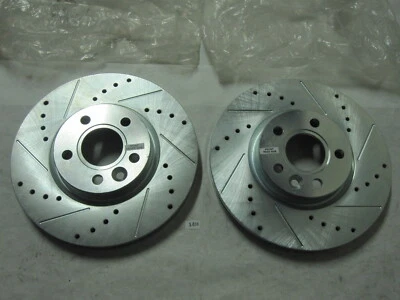 New  Power Stop PAIR Disc Brake Rotor-Front  Drilled and Slotted ebr1000 XL XR - Image 1 of 4