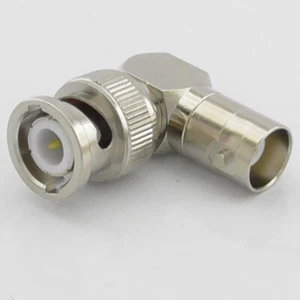 Adattatore RF angolo retto BNC 50 Ohm gomito 90 gradi maschio femmina presa spina - Foto 1 di 6