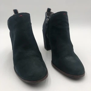 Stivaletti donna Ellen Degeneres ED taglia 8 M blu scamosciato mohoney alla caviglia - Foto 1 di 21