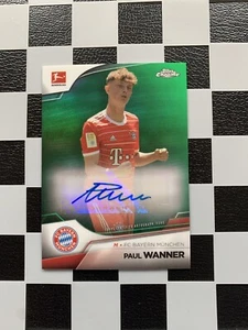 2022-23 Topps Chrome Bundesliga Auto Paul Wanner Green /99 Bayer München - Bild 1 von 2
