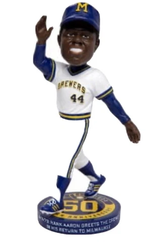 Milwaukee Brewers Hank Aaron Bobblehead, New in Box Cover