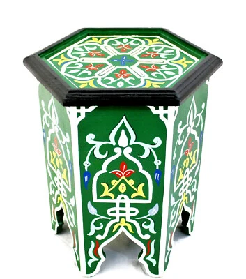 Moroccan Side Table Corner End Accent Piece Green Authentic Home Decor Size 2 - Image 1 of 4