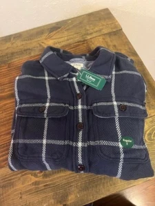 LL Bean langärmliges blaues Button-Down-Hemd Baumwolle neu mit Etikett normale kleine Eingrifftaschen - Bild 1 von 6