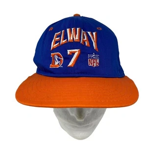 Vintage John Elway #7 Denver Broncos AJD Snapback Hat Made in USA - Spell Out - Picture 1 of 9