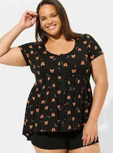 Babydoll Torrid Disney Mickey Halloween Negro Naranja Nuevo con Etiquetas Nuevo 0X - Imagen 1 de 13