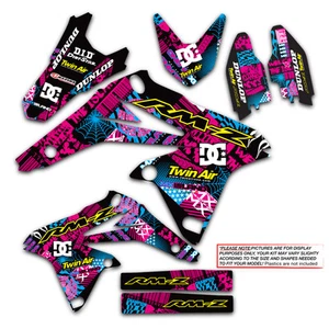 2005 2006  RMZ 450 GRAPHICS KIT SUZUKI NIGHTRIDER: MAGENTA / CYAN DECAL KIT  - Bild 1 von 3