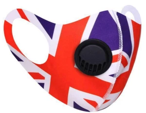 ✅Máscara facial de moda✅Válvula transpirable deportiva para ciclismo✅Lavable GB 🙂 UNION JACK 🙂 - Imagen 1 de 2