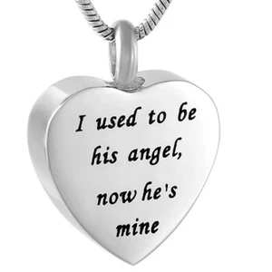 He's my Angel Cremation Ashes Necklace Memorial Jewellery Pet Urn Pendant UK - Picture 1 of 5