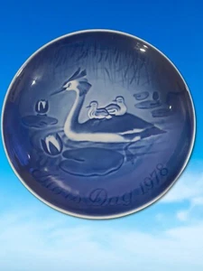 B&G Bing Grondahl Mother's Day Bowl Plate VTG 1978 Mors Dag Heron Chicks New - Picture 1 of 3