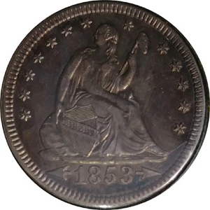 1853 25c Liberty Quartiere seduto con frecce e raggi - Foto 1 di 2