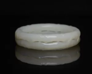 Certified Natural Hetian Jade Hand-carved Exquisite Bracelet 24415 - Picture 1 of 9