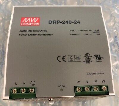 Mean-Well (MW) DRP-240-24 Power Supply 24VDC 10A (No Bracket) • 40£