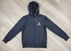 Nike Air Jordan Track Jacket Youth 8-10 Size S Black Full Zip Hooded Streetwear - Picture 1 of 3