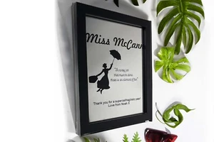 Personalised Teacher Gift, Mirrored Plaque, Framed, School Gift, Gifts For TA - Picture 1 of 7