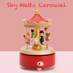 “Sky Waltz” Carousel Music Box - Castle in the Sky Theme, Perfect Xmas Gift - Picture 1 of 4