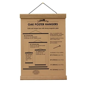 Poster Hanger Natural Oak Wood Magnetic Grip Different sizes - Made in England - Picture 1 of 5