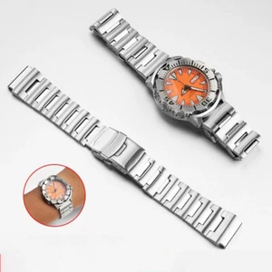 CORREA DE RELOJ DE ACERO INOXIDABLE DE 20 MM PARA SEIKO 49X8JG MONSTER SKX781 SKX779 NEGRO SIL - Imagen 1 de 16