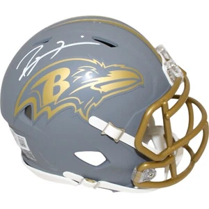 Ray Lewis Autographed/Signed Baltimore Ravens Slate Mini Helmet Beckett 48411 - Picture 1 of 4