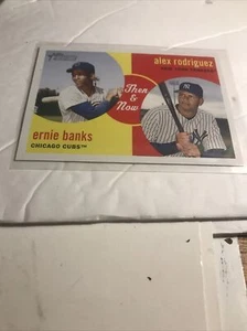 B41a Tn-2 Ernie Banks Alex Rodriguez 2008 Topps Heritage then and now Yankees �� - Bild 1 von 5