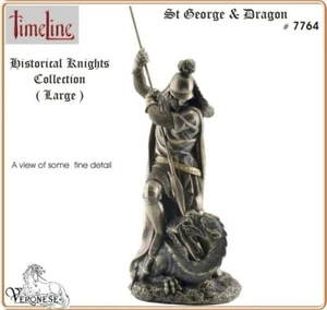 St. George and Dragon Figurine Ornament Veronese Bronzed Resin. Time Line #7764 - Picture 1 of 7