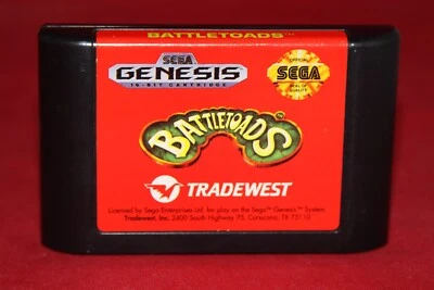 Battletoads (Sega Genesis, 1991) Authentic Game Cartridge - Image 1 of 3
