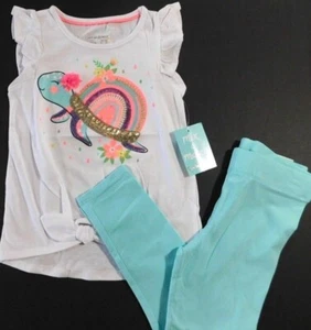 T-SHIRT & SHORT-Cynthia Rowley--Girl's 2 Pc TURTLE Set--SIZE S/5-6--NEW - Picture 1 of 8