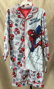 Marvel Spider Man 2 Piece Pajama Set Boys Size 4/5 Gray Spidey Pjs NWT - Picture 1 of 6
