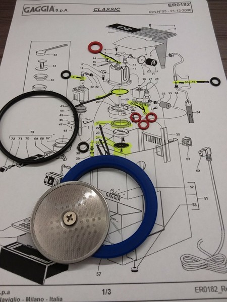 Gaggia Classic 7x O Ring Repair kit Silicone Boiler Seal Steam Arm Opv Solenoid Photo Related