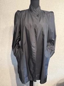 Fleet Street SZ 8 Women’s Black Nylon Very Cute One Button Coat Jacket  - Picture 1 of 9