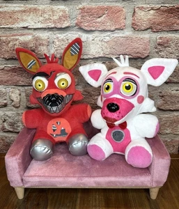 Five Nights at Freddy's FNAF Plush 2016 Nightmare Foxy Funko And Funtime Foxy - Picture 1 of 15