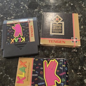 Tengen Klax Nintendo NES Game Cartridge NTSC E Sleeve Manual