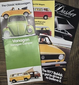 Vtg 1977 Volkswagen VW Lot 5 Brochures Beetle Wagon Vanagon Camper Rabbit Dasher - Picture 1 of 9