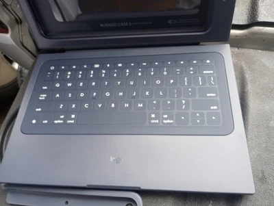 iPad 9.7 - Navy Blue Logitech Rugged 2 Protection Combo Keyboard Folio Case  - Image 1 of 4
