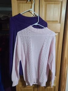 Vintage Carriage Court Knit Sweaters 10/12 - Ramie and Cotton - Purple and Pink - Picture 1 of 6