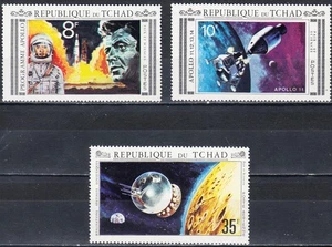 A2 CHAD 0231A-231C KENNEDY APOLLO SPACE - Picture 1 of 1