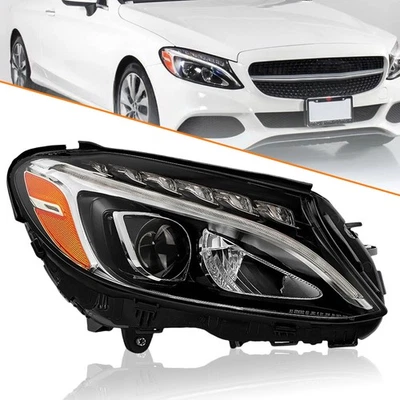 LED Headlight Passenger Side For 2015-2018 Mercedes Benz C43 AMG C300 C-Class RH Foto 1 de 4