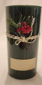 Set of 4 -Threshold - Balsam Forest -6" Ribbed, Scented, Pillar Candles -Green - Picture 1 of 5