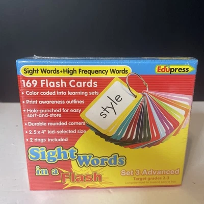 169 tarjetas flash Edupress Sight Words. Codificado por colores. Grados 2-3 Nuevo SELLADO Foto 1 de 4