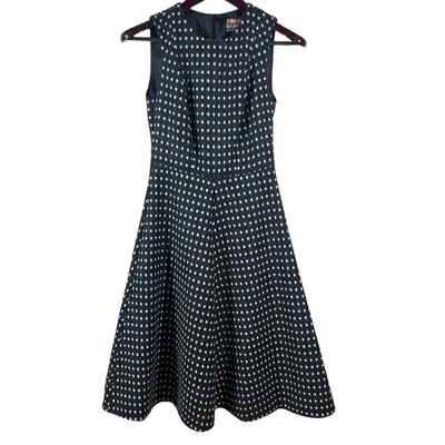 Boden Abraham Moon British Wool Tweed Octavia Dress Womens SZ 2 Polka Dots Lined - Image 1 of 4