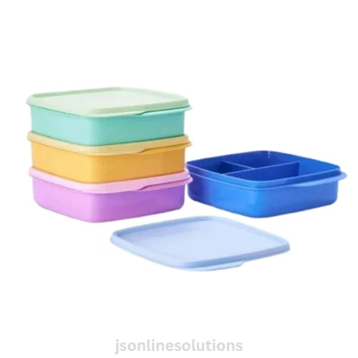 4X New Tupperware Clever Break, Lunch Box Triple Divider 550ml - Image 1 of 4