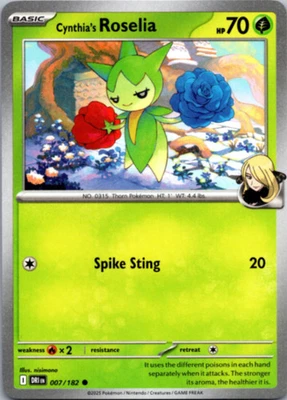 Cynthia's Roselia Common SV10: Destined Rivals 007/182 NM - Image 1 of 2