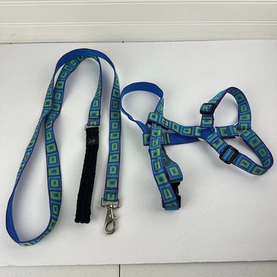 Arnés romano de nailon para perros Lupine Pet 1” azul verde vidrio marino 20”-32” + correa de 5 pies Foto 1 de 4