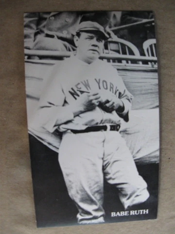 NY Yankee Hall of Famer Babe Ruth Postcard Size Photo Cover