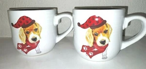 Belle Maison BEAGLE Dog My Kids Have Paws Christmas Gift MUGS EUC Set of 2  - Picture 1 of 8