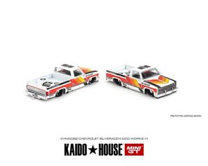 In Stock- Kaido House x Mini GT 1:64 Chevrolet Silverado 1983 KAIDO V1-white
