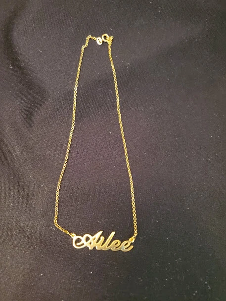 Collar My Name "Ailee" Amarillo GP Plata Esterlina Collar Cadena 14" (13097) Foto 1 de 4