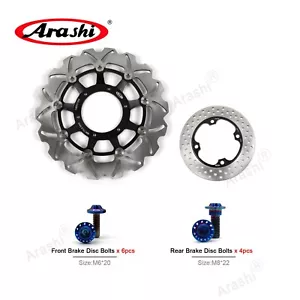 Rotor de disco de freno delantero trasero y tornillos Fit Honda CBR250R 2011 2012 2013 - Imagen 1 de 8